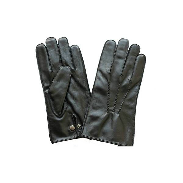 Men lamb/sheep leather fleece lined winter gloves with button Featured Image