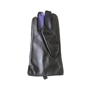 Men lamb leather fleece lined winter gloves with handsewn