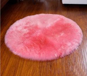Genuine lambskin sheepskin fur chair sofa seat cushions round cushion