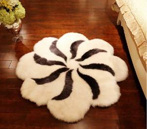 Genuine lambskin sheepskin fur chair sofa seat cushions round cushion