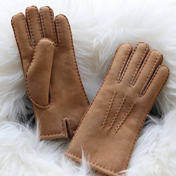 Classical Ladies handsewn double faced sheepskin shearling gloves Featured Image