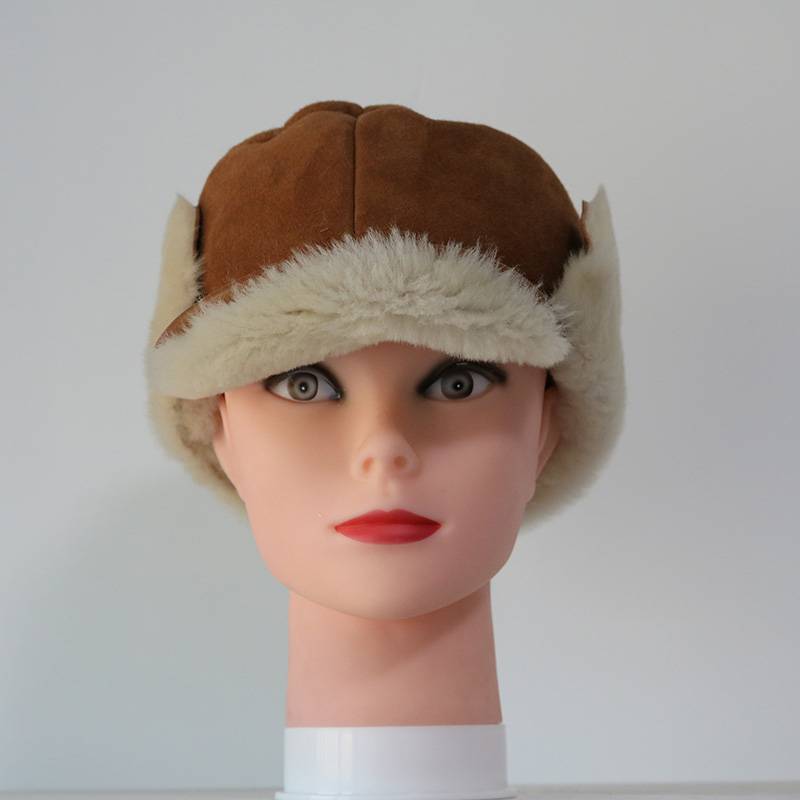 Shearling Sheepskin visor winter hats Featured Image