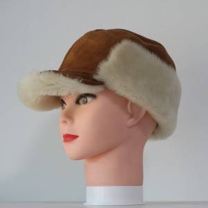 Shearling Sheepskin visor winter hats