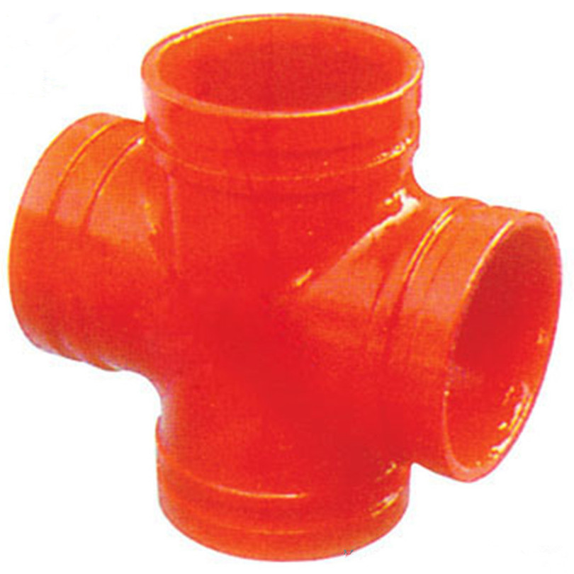 FM/UL Approved Ductile Iron Grooved Fitting Reducing Cross