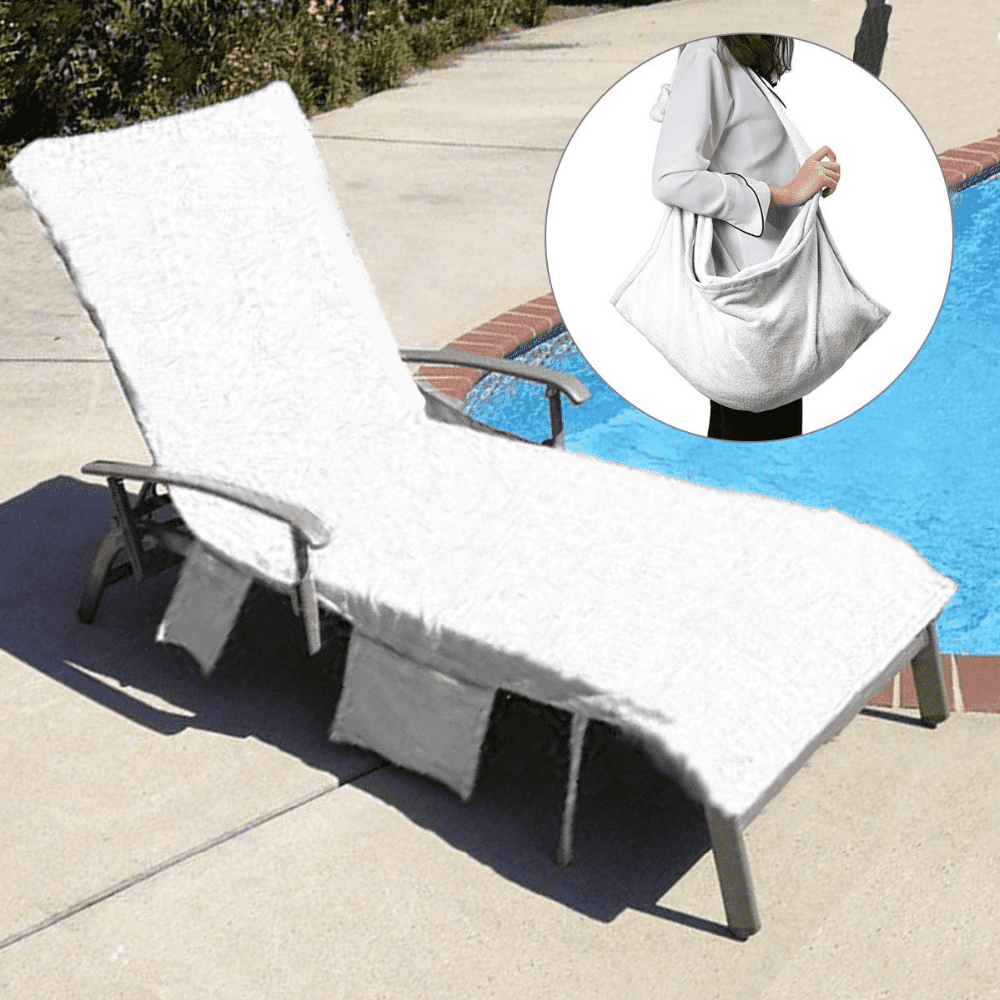 China professional hotel supplier 100% polyester white beach towel lounge chair cover