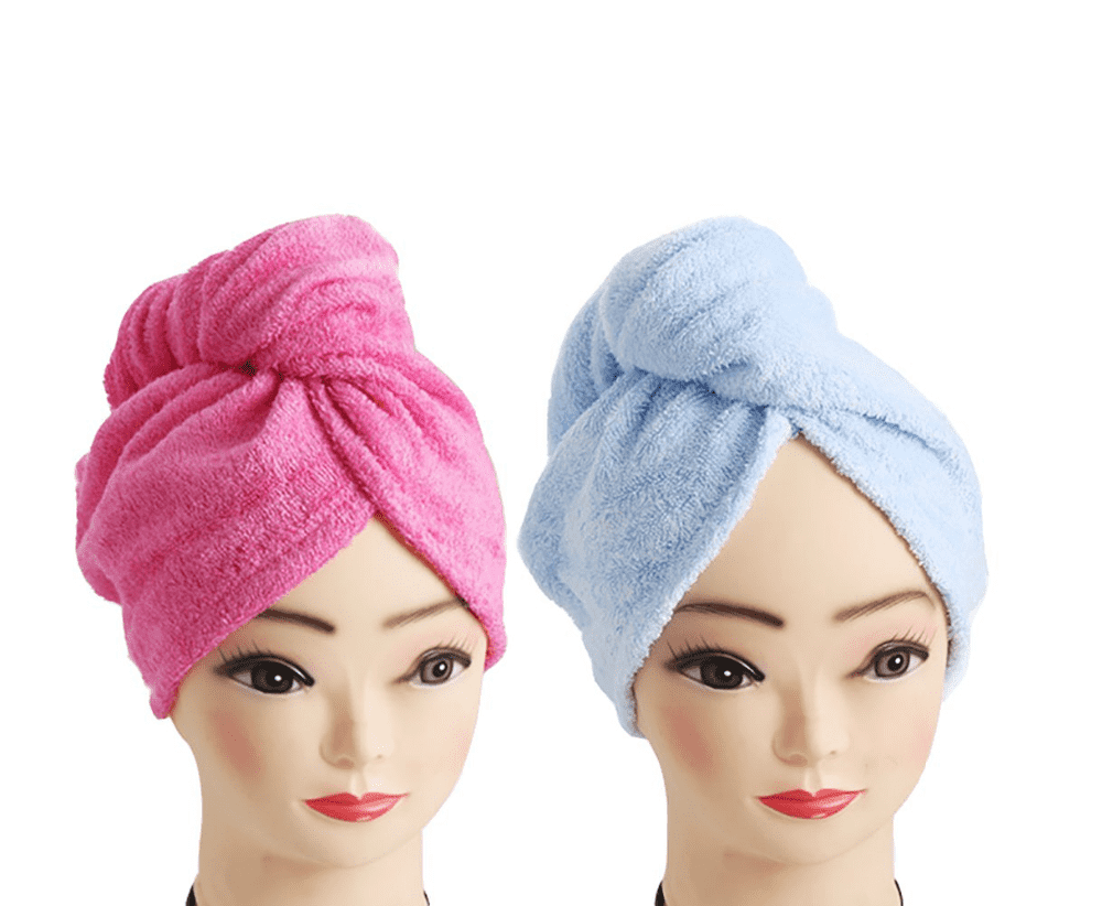 Super soft Microfiber Beauty large absorbent cap bath salon towel hair towel with button