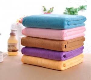 Solid Color Microfiber Towel Multi-function Soft Large Beach Manufactures of Bath Towel With Elastic