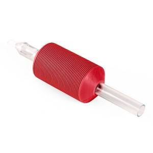 Soft Red Grip with Clear Long Tips Tattoo Tube 25mm Disposable Tattoo Grip