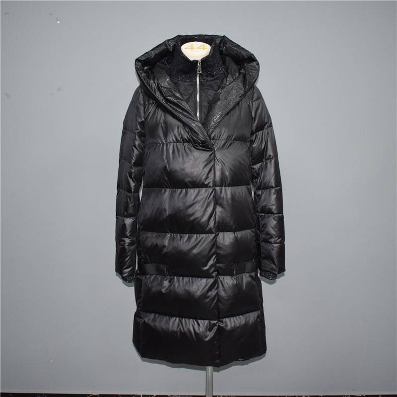 Women’s simple mid-length thin classic down jacket, cotton jacket 025