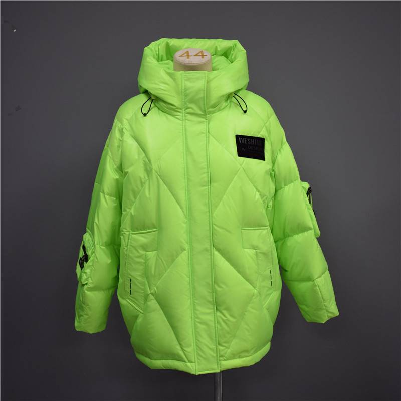 2021 Fall/Winter Trendy Fashion Loose Bright Color Down Jacket, Cotton Jacket 005