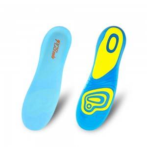 Antibacterial comfortable soft sports gel dual color insole, relieve pain insole