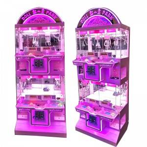 Hot sale coin operated mini doll park claw machine for 4 players