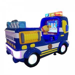 NEW ARRIVAL coin operated 3D kiddie ride -fire truck with shooting game machine