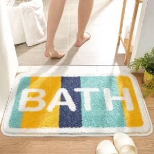 Hot-selling China New Colourful water absorbent  anti slip Bath Mat