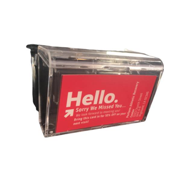 Single Pocket Acrylic Business Card Holder for Wall, Hinged, Outdoor, Fits 60, Clear Featured Image