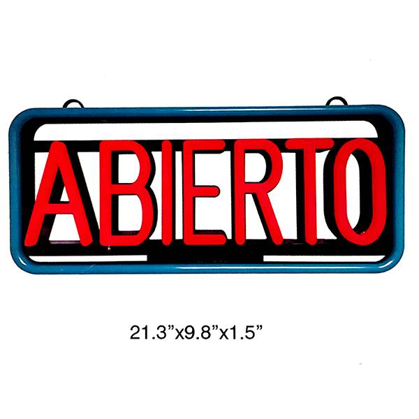 Abierto open sign red letter and green border-MYI008 Featured Image