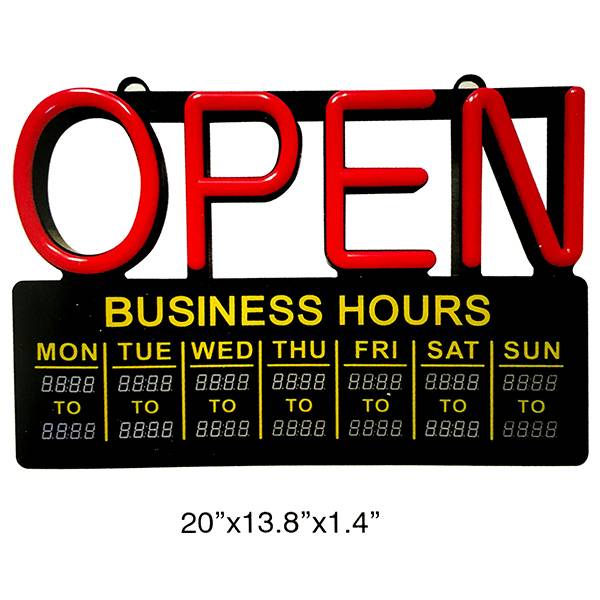 Acrylic LED neon open sign with business hours-MYI004 Featured Image