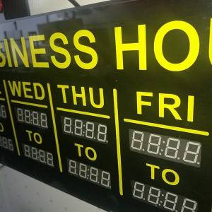 Acrylic LED neon open sign with business hours-MYI004