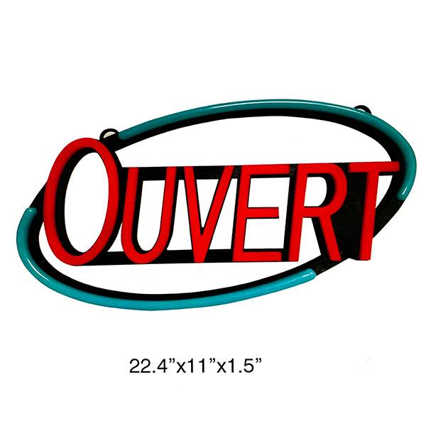Ouvert open sign red letter and green border-MYI005 Featured Image