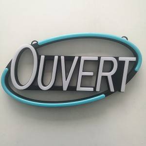 Ouvert open sign red letter and green border-MYI005