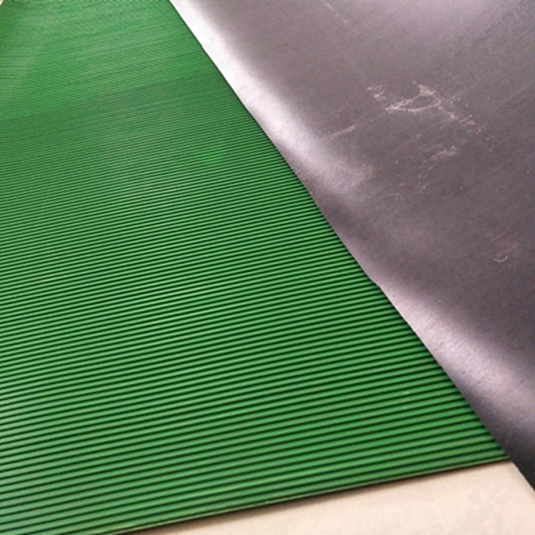 Green Anti Static Fine Ribbed Flame Retardant Neoprene Rubber Sheet
