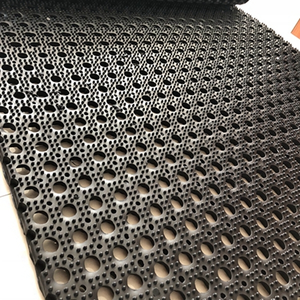 Black Anti-slip Kitchen grease-oil-proof anti-fatigue perforated decompression Big Ring rubber mats