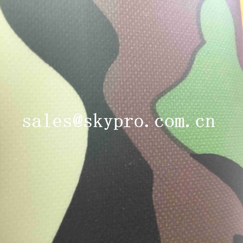 Thin 0.5mm Thick PVC Coated Fabric Plastic Sheet Camouflage 210T Polyester Printed Fabrics Featured Image