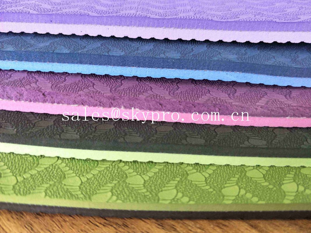 No Smell Custom Print Double Layer EVA Foam Sheet Eco Anti Slip TPE Yoga Mat Colorful