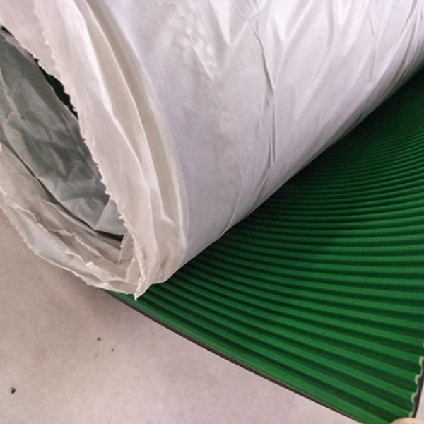 Anti Slip Abrasion Green Fine Striped Rubber Sheet Mat