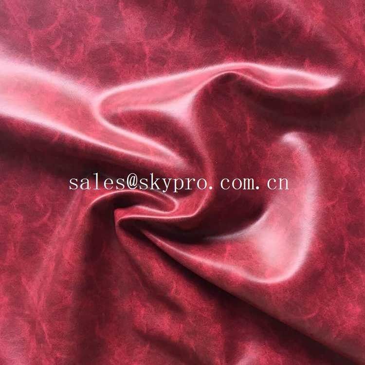 OEM PU Synthetic Leather Embossed Crazy Horse PVC Synthetic Leather for Shoes / Bags