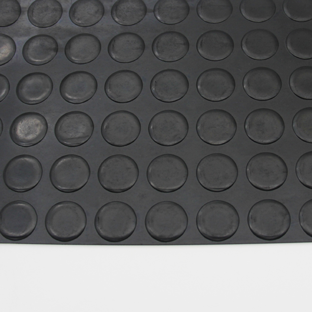 Anti-slip black 6mm thick stud flooring matting rubber sheet