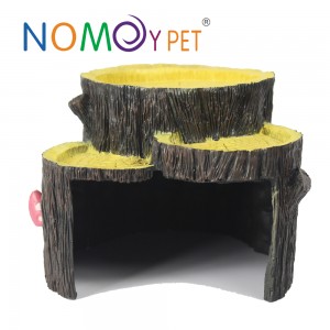 Resin tree root hide with food dishs