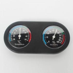 Double dial thermometer and hygrometer