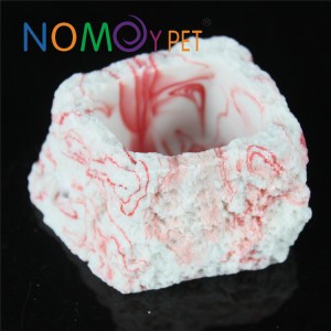 Square resin bowl pink lines XS