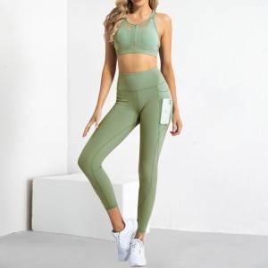 Wholesale Sport Suit Women Fitness Clothing Active Wear Set Gym Sportswear Running Leggings Yoga Set