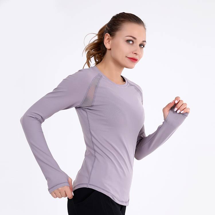 Women’s Yoga Gym Sports Top Compression Workout Athletic Long Sleeve Shirt Featured Image