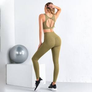 Women Leopard Clothing Sports Bra Top And High Waisted Workout Leggings Yoga Set