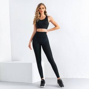Women Leopard Clothing Sports Bra Top And High Waisted Workout Leggings Yoga Set