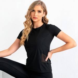T shirts Active Wear Women Yoga Mesh Shirts Ladies Sports Workout Top Running Tee Gym t-Shirt
