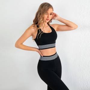 Women Activewear Two Piece Set Yoga Leggings And Sports Bra Fitness Gym Workout Yoga Set
