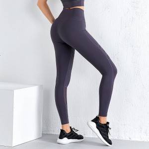 Yoga pants gym workout anti-cellulite high waisted compression mesh leggings for women