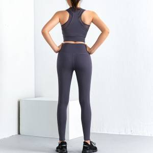 GYM sportswear clothing tank tops high waisted workout mesh leggings yoga set
