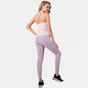 Womens 2 Piece Outfit Fitness Sports Clothes manufacturer Yoga Sports Gym Wear sleeveless Top and high waist leggings Set