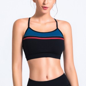 Women sex spaghetti straps yoga wear top cross back fitness sports bra