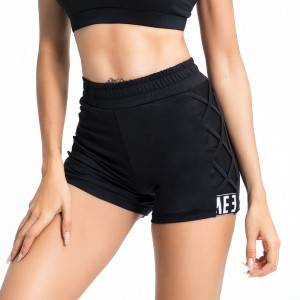Women sports yoga fashion anti cellulite sportswear custom fitness gym shorts
