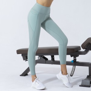High waisted butt scrunch gym yoga workout leggings with pockets fitness pants for women