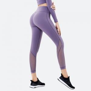Women custom high quality running tights gym fitness yoga mesh pants leggings