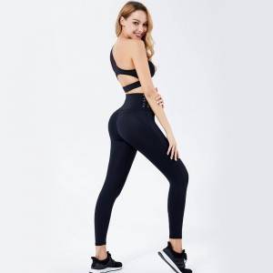 Women fitness activewear sport gym wear elastic workout yoga two-piece set