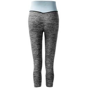 Custom Gym workout yoga cropped leggings women high waist ribbed waistband sport fitness seamless leggings