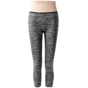 Custom Gym workout yoga cropped leggings women high waist ribbed waistband sport fitness seamless leggings